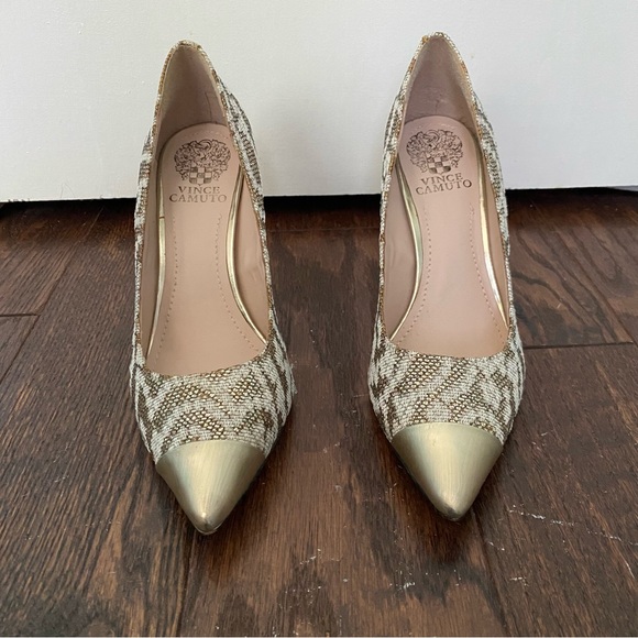 Gold / White Metallic 3 inch heels size 8.5 - Picture 6 of 14